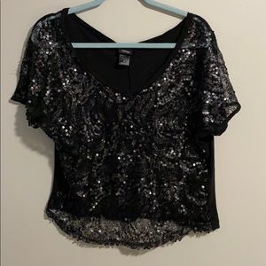 Vanity Sequin Black Blouse